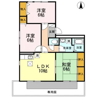 バティール西小森野 A棟【1階】の間取り