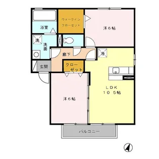 ラレス H・A A棟【202号室】の間取り