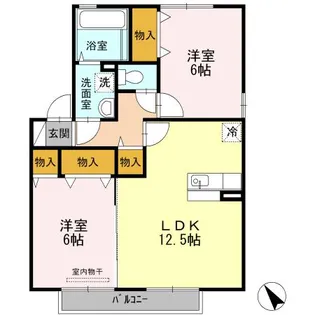 グランド・コート B棟【2階】の間取り