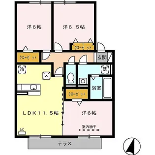 グラン・ドミール古賀 A棟【1階】の間取り