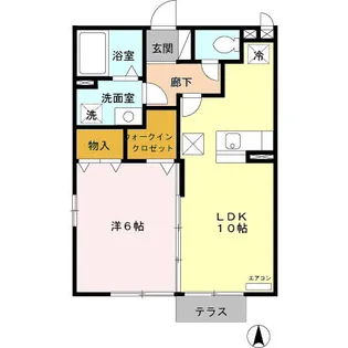 サンライズII番館【1階】の間取り