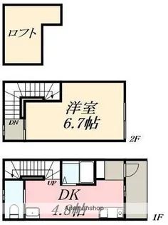 1DKの間取り画像