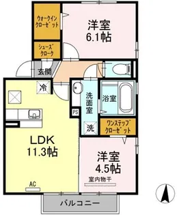 フェアプラッツ参番館【2階】の間取り