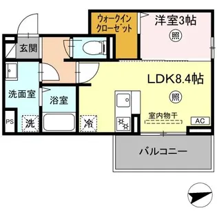 フリーデンやりた【2階】の間取り