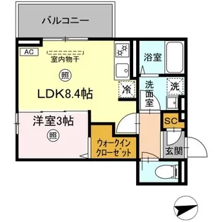 フリーデンやりた【2階】の間取り