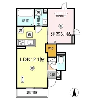 DーROOM TK A棟【1階】の間取り