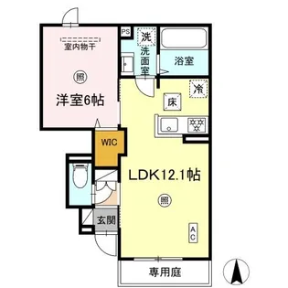 DーROOM TK A棟【1階】の間取り