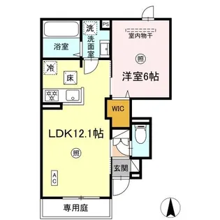 DーROOM TK A棟【1階】の間取り