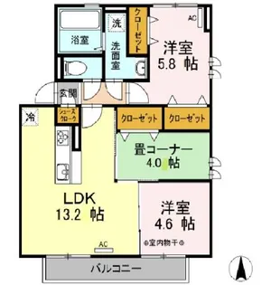 シャルムメゾン C棟【2階】の間取り
