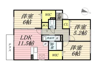 メゾン・ド・フルール B棟【105号室】の間取り