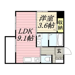 LIFEFIELD JR二日市駅前【6階】の間取り