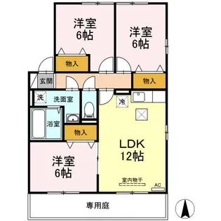 リビングタウン田代外町 B棟【1階】の間取り