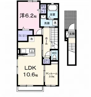 ミルキー ウェイ 参番館【2階】の間取り