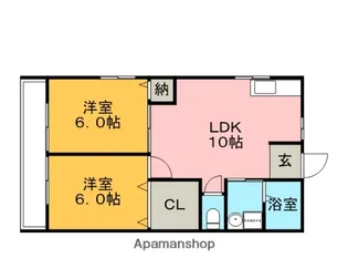 福岡県うきは市吉井町福益【アパート】の間取り