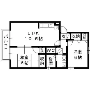 ヴェルドミール甘木【2階】の間取り