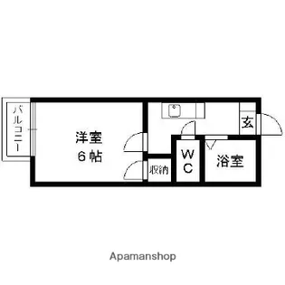 グレイスコーポ三輪【106号室】の間取り