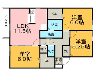 シャルマンわかば弐番館 B棟【2階】の間取り