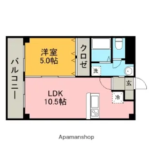 福岡県筑紫野市二日市北1丁目【マンション】の間取り