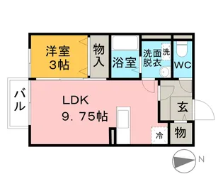 フローラタウン E棟【2階】の間取り