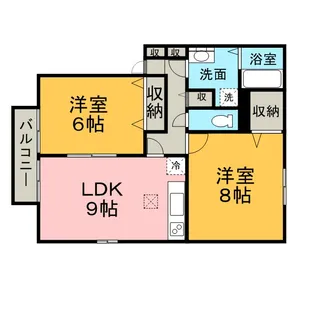 クローバーハイツ杉塚 C棟【2階】の間取り