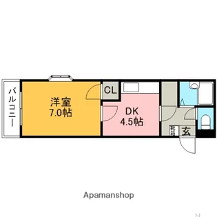 福岡県朝倉市甘木【マンション】の間取り