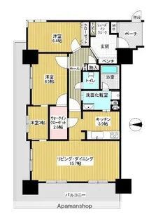 アンピール姪浜駅南【201号室】の間取り