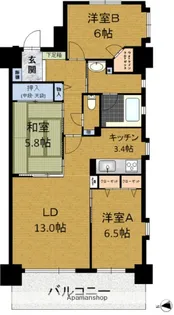 アンピール大濠公園【1006号室】の間取り