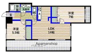 トーカンマンション六本松【1401号室】の間取り