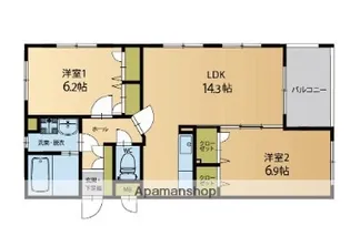 ドルフ姪浜【3階】の間取り
