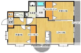 2LDKの間取り画像