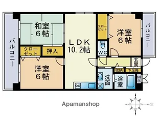 シンフォニィ西新【201.号室】の間取り