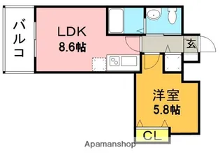 ステイツ姪浜駅前【1004号室】の間取り