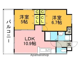 ステイツ姪浜駅前【10階】の間取り