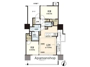 シティタワー西新【303号室】の間取り
