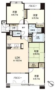 リーベスト祖原公園アソシア【4階】の間取り