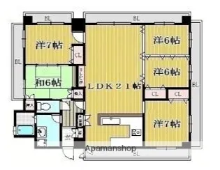 サバーブ百道【201号室】の間取り