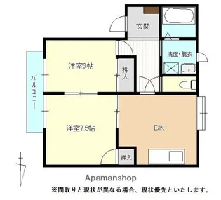 セラフィン室見河畔A【1階】の間取り
