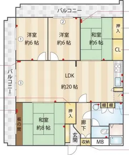 サンライフ藤崎【406号室】の間取り