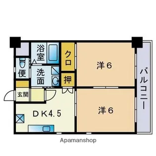 フローレス室見【401号室】の間取り