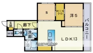 フェリシア西新【103号室】の間取り