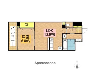 アーバス大手門【607号室】の間取り