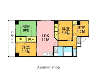 エプレーヌ愛宕【105号室】の間取り
