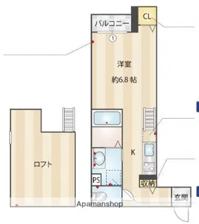 BRAVE姪浜【201号室】の間取り