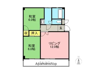 大神ビル【505号室】の間取り