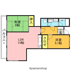 高取パークファミリア【405号室】の間取り