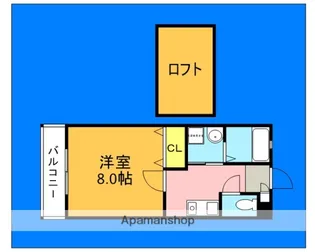 キャバーン姪浜【102号室】の間取り