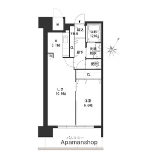 クラシオン荒江【1棟412号室】の間取り