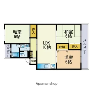 古天神ハイツ【5階】の間取り