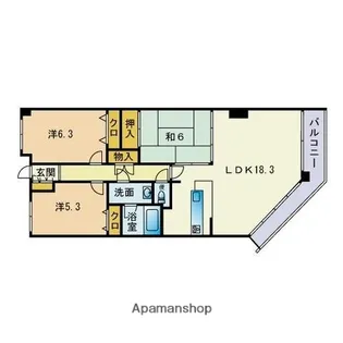 ユーロマンション西新南【102号室】の間取り