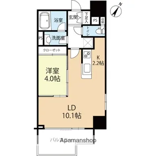 ラクレイス西新【11階】の間取り